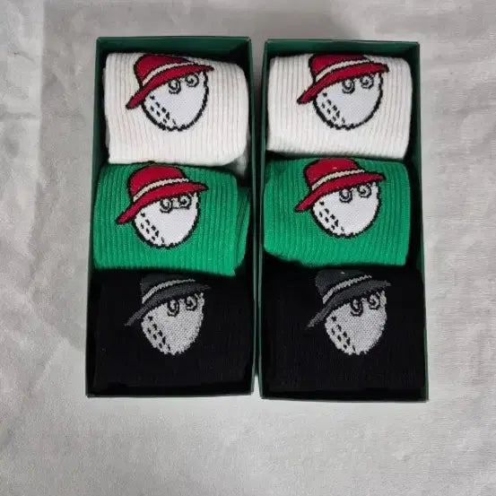[BUNJANG] Malbon Golf 6-Pair Sock Set (2 Boxes) / 말본 골프 양말 6족 세트 2박스 새상품