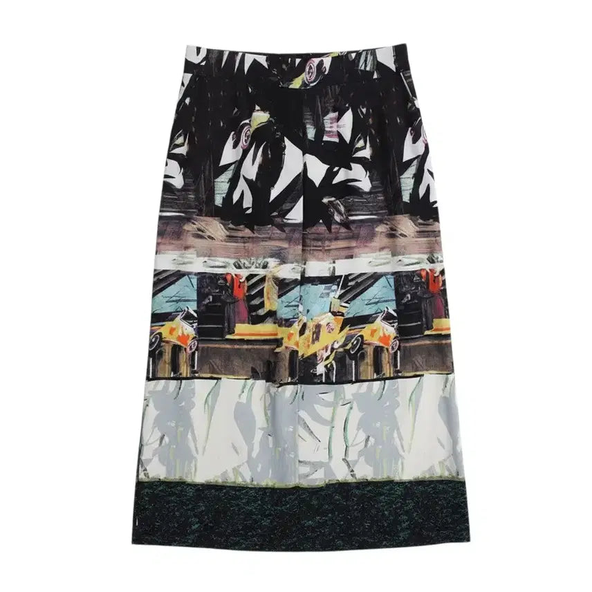 [BUNJANG] DOHO Tropical Pattern Skirt / 여성73/ 도호 DOHO 트로피칼 패턴 고급 스커트 36-179