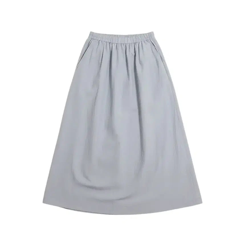 [BUNJANG] Women's Nylon Skirt with Full Elastic Waistband / 여성F/ 전체 밴딩 휘뚜루 마뚜루 나일론 스커트 BL 36-178