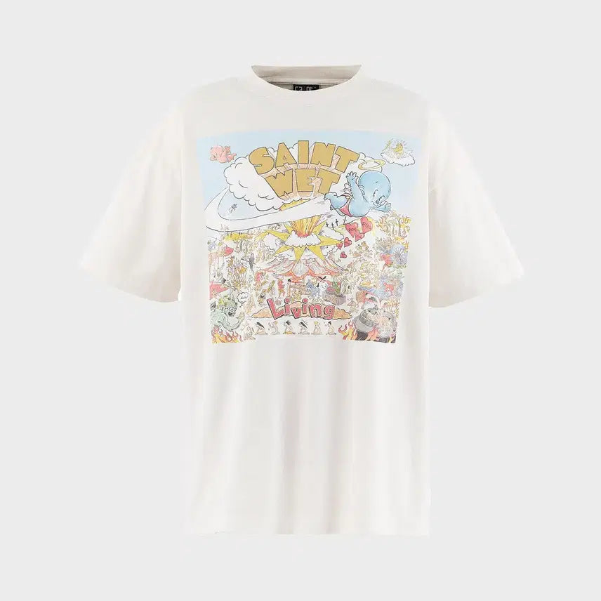 [BUNJANG] Saint Michael Saint Wet T-Shirt White / [새상품/L] 세인트미카엘 웻 티셔츠 화이트