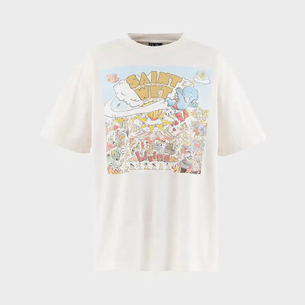 [BUNJANG] Saint Michael Saint Wet T-Shirt White / [새상품/L] 세인트미카엘 웻 티셔츠 화이트