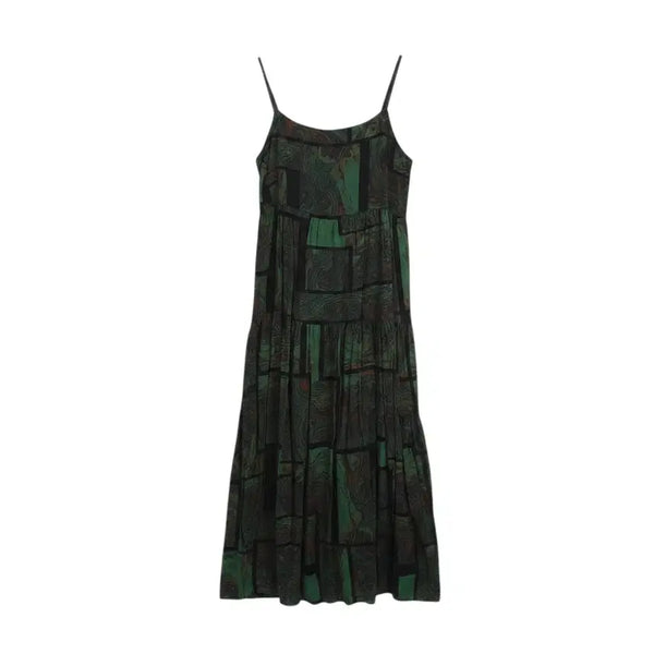 [BUNJANG] Simple Square Pattern Sleeveless Dress - Women's Size S / 여성S / 심플리 끈나시 스퀘어패턴 원피스GN 12-17