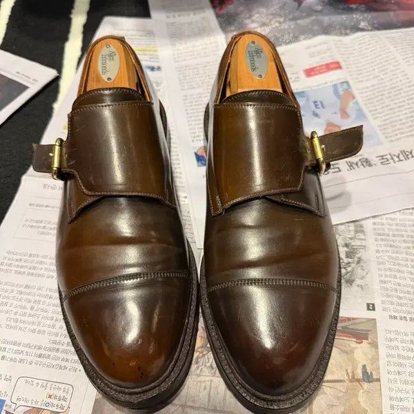 [BUNJANG] Ralph Lauren Cigar Shell Cordovan Single Monk Shoes 7.5D / 랄프로렌, 시가쉘 코도반 싱글몽크, 7.5D