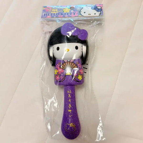 [BUNJANG] Sanrio Hello Kitty Kimono Hair Brush / 헬로키티 앞머리 키티 보리색 헤어 브러쉬 빗 새상품