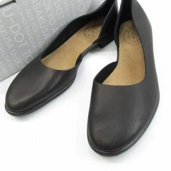 [BUNJANG] U-DOT One Piece Black Flat Shoes (235) / U-DOT 원피스 블랙 플랫 슈즈 235