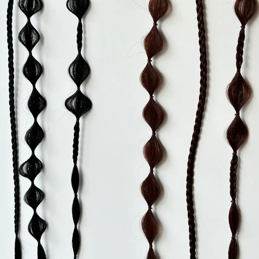 [BUNJANG] Pompom Braids (2pcs) - Natural Black / Cherry Brown / 폼폼 브레이드 (2pcs)