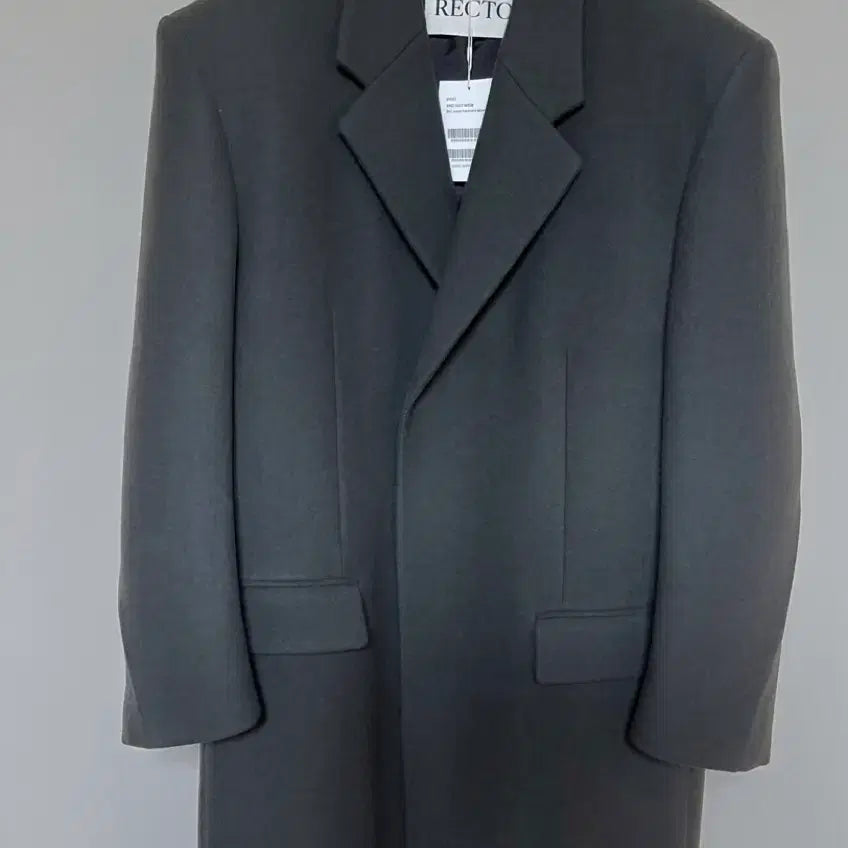 [BUNJANG] Recto Wool Single Coat Charcoal L / 렉토 울 싱글 코트 차콜 L