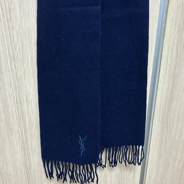 [BUNJANG] Saint Laurent Navy Wool Scarf / 입생로랑 YSL 네이비 울 머플러