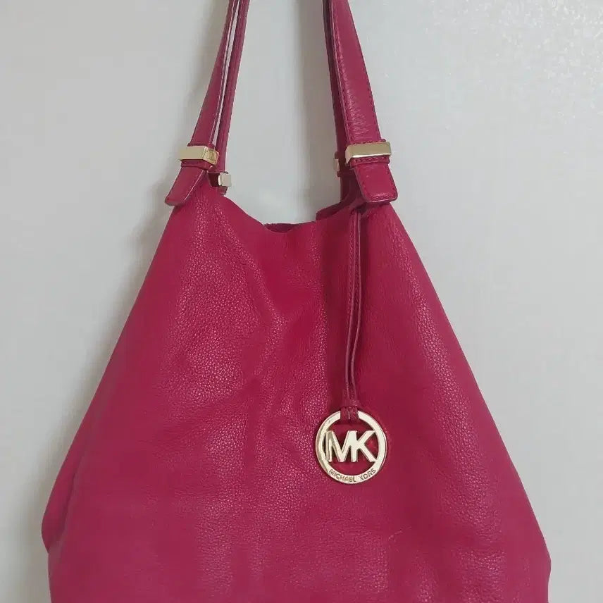 [BUNJANG] Michael Kors Hot Pink Soft Leather Tote Shoulder Bag / 마이클코어스 핫핑크 소프트 가죽 토트백 숄더백