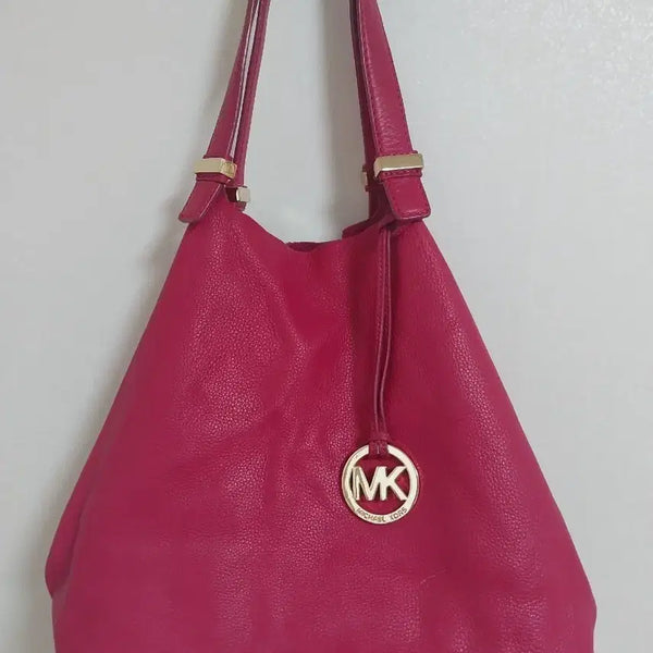 [BUNJANG] Michael Kors Hot Pink Soft Leather Tote Shoulder Bag / 마이클코어스 핫핑크 소프트 가죽 토트백 숄더백