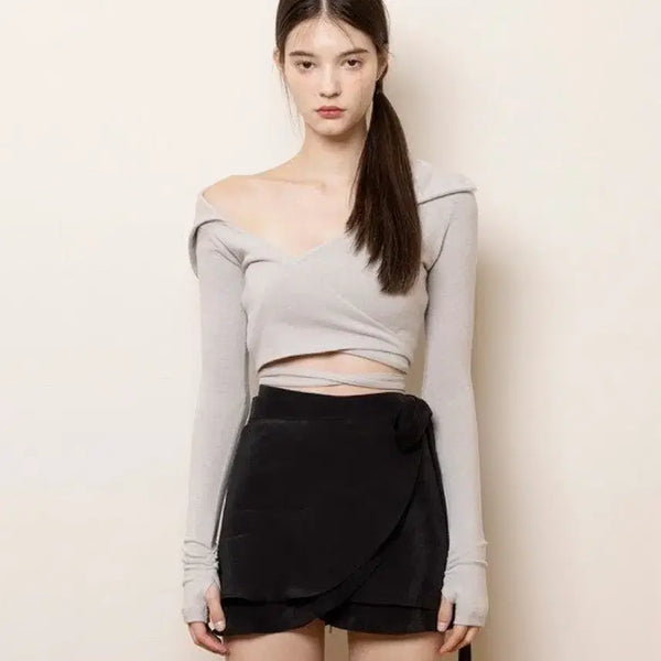 [BUNJANG] Not Your Roses Jenny Wrap T-Shirt Grey / 새제품) 낫유어로즈 제니랩 Jenny wrap tshirt 그레이