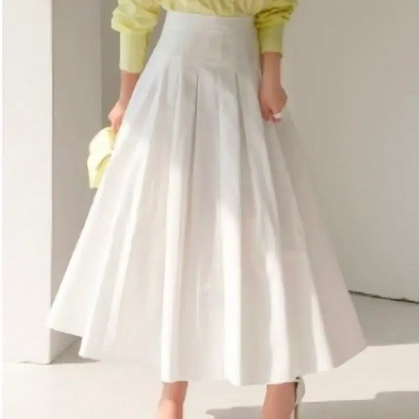 [BUNJANG] DINT Cotton Pleated Midi Skirt / DINT딘트텔프 코튼 플리츠 미디 스커트