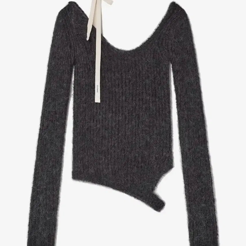 [BUNJANG] Gloomy ISA Asymmetrical Knit Top (Soot) / 글로니 아이사 ISA ASYMMETRICAL KNIT TOP (SOOT)