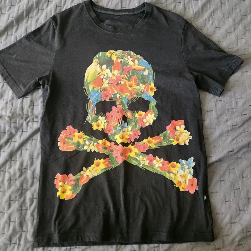 [BUNJANG] Philipp Plein Skull Flower Short Sleeve T-Shirt / 필립플레인 스컬 플라워 반팔티