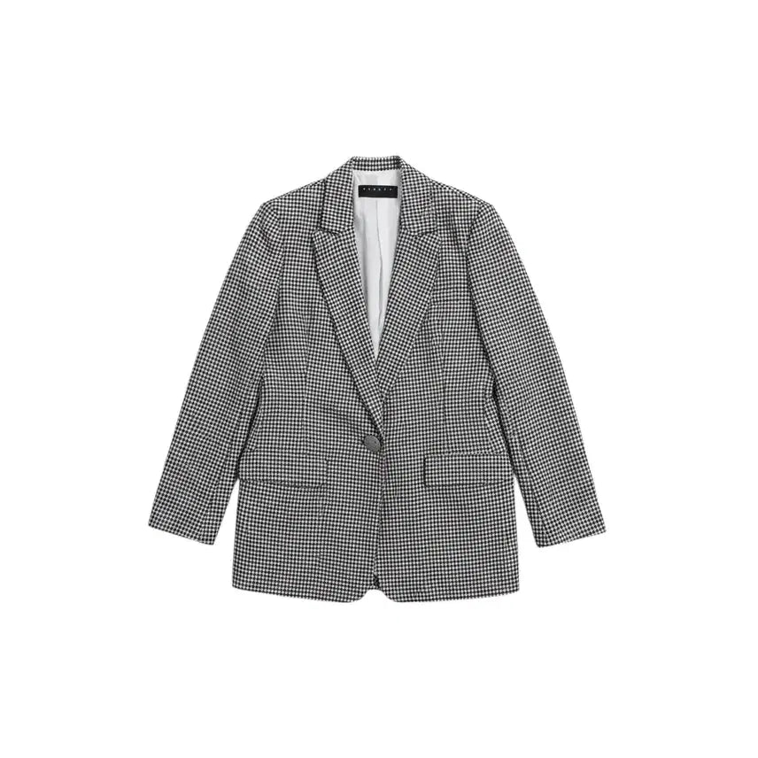 [BUNJANG] Sisley Houndstooth Check Casual Suit Jacket BK / 여성42/ 시슬리 하운드 체크 캐주얼 정장 자켓 BK 36-162