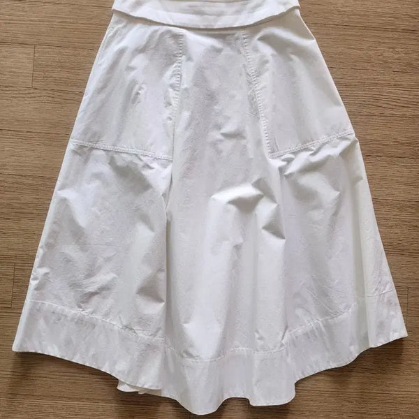 [BUNJANG] Simplement White Flare Long Skirt / 심플먼트 화이트 플레어스커트
