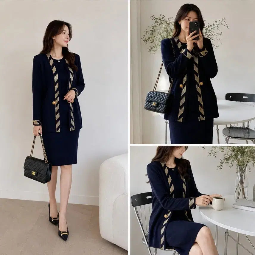 [BUNJANG] ST.JHON Rayon Blend Golden Side Button Skirt Set-up / 센존(ST.JHON) 레이온 혼방 골든 사이드 버튼 스커트 셋업