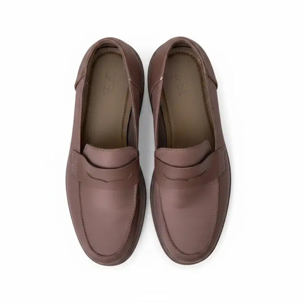 [BUNJANG] Zara Men's Brown Loafers (Size 42) / 남성42/ 자라 브라운 로퍼 굽4cm