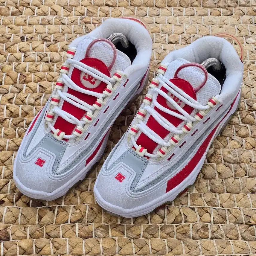 [BUNJANG] DC Legacy OG White Red Sneakers / (250)dc 레거시 og 화이트 레드 스니커즈