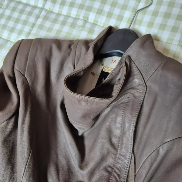 [BUNJANG] Leather Rider Jacket Brown Size 55 / 가죽 라이더 자켓 브라운55