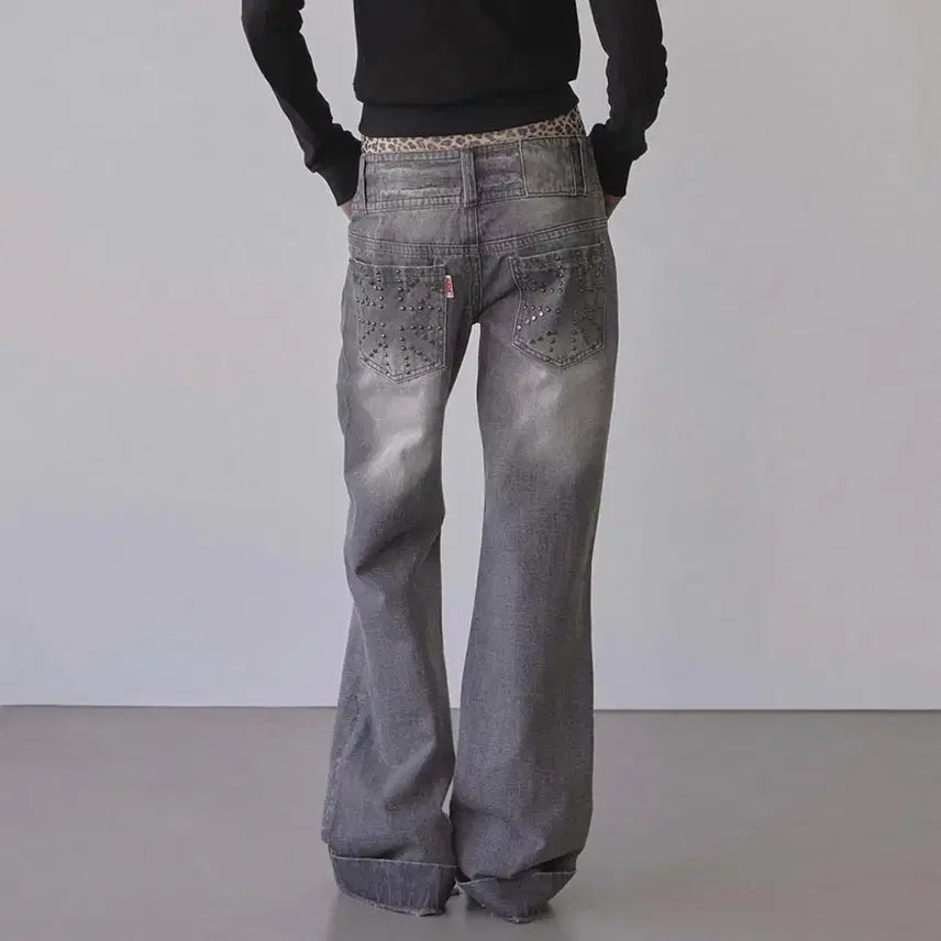 [BUNJANG] Sculptor Union Jack Washed Denim Pants Grey S / 스컬프터 유니온잭 데님 워싱 팬츠 그레이 S