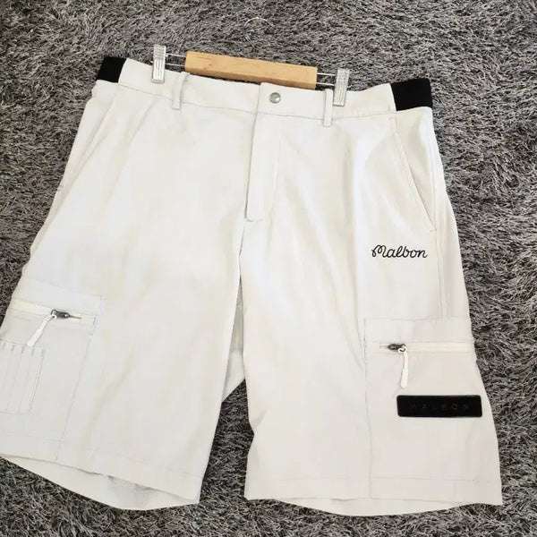 [BUNJANG] Malbon White Cargo Shorts / 남성 말본 화이트 카고 반바지