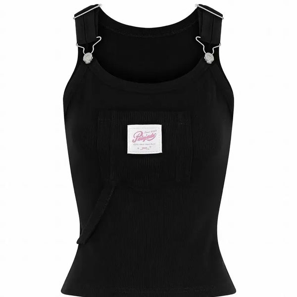[BUNJANG] Faye Jade Suspender Sleeveless Top Black / 페일제이드 멜빵 서스펜더 슬리브리스 나시 탑 블랙