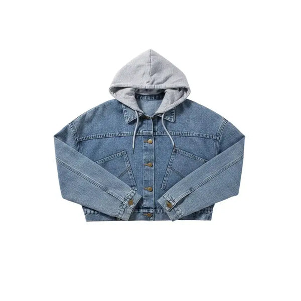 [BUNJANG] Women's Denim Hooded Jacket with Double Pockets / 여성F/ 양포켓 청 데님 후드 자켓 36-148