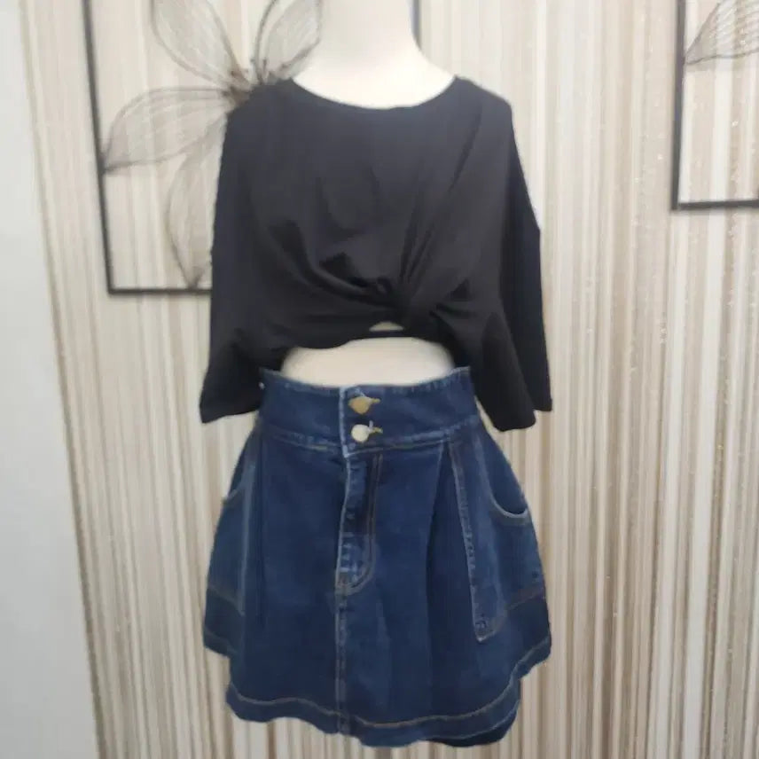 [BUNJANG] Juarr Denim Skort Skirt Shorts - Size M / juarr 치마반바지 ㅡM사이즈 신축성 짱짱