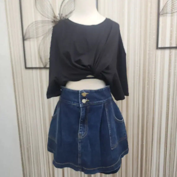 [BUNJANG] Juarr Denim Skort Skirt Shorts - Size M / juarr 치마반바지 ㅡM사이즈 신축성 짱짱