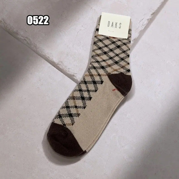 [BUNJANG] Daks Check Pattern Socks (New) / 닥스 체크 패턴 양말 새상품