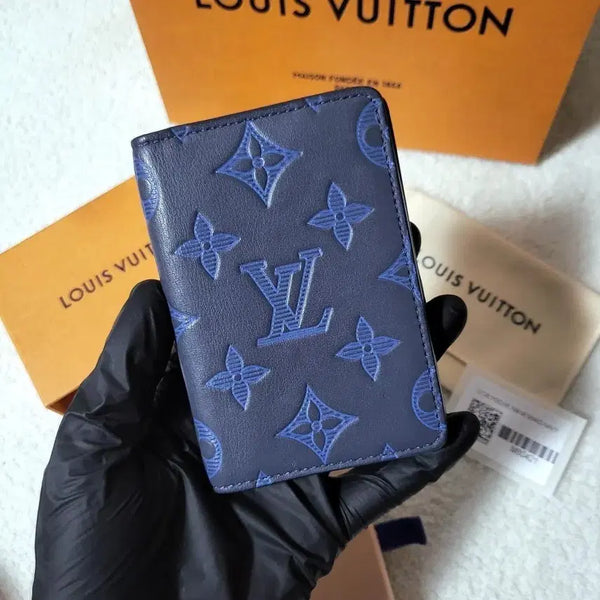 [BUNJANG] Louis Vuitton Monogram Shadow Organizer Card Holder Navy Blue / [새상품급/풀구성] 루이비통 쉐도우 오거나이저 카드지갑 네이비 블루