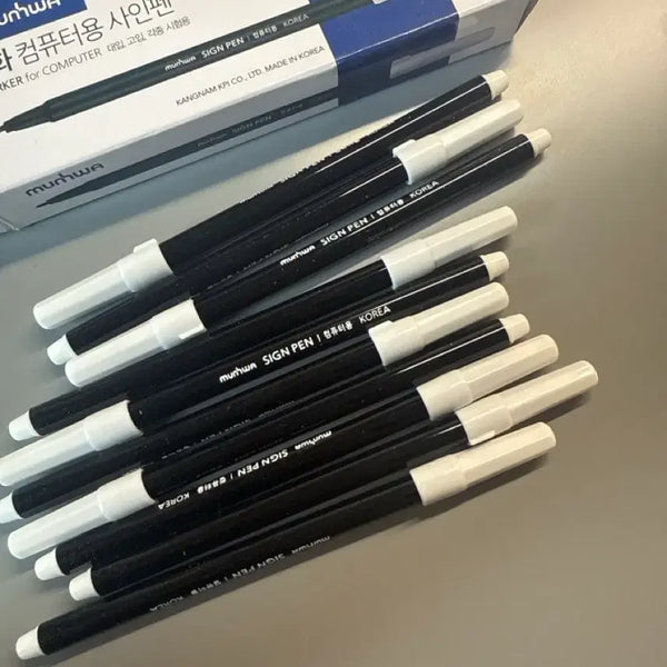 [BUNJANG] Munhwa Ballpoint Pen Set (10 Pens) / 문화 컴퓨터용 사인펜 10개