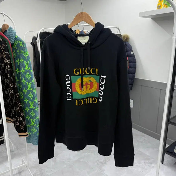 [BUNJANG] Gucci Vintage Square Logo Hoodie L / [당일발송/L] 구찌 빈티지 사각로고 후드티 L