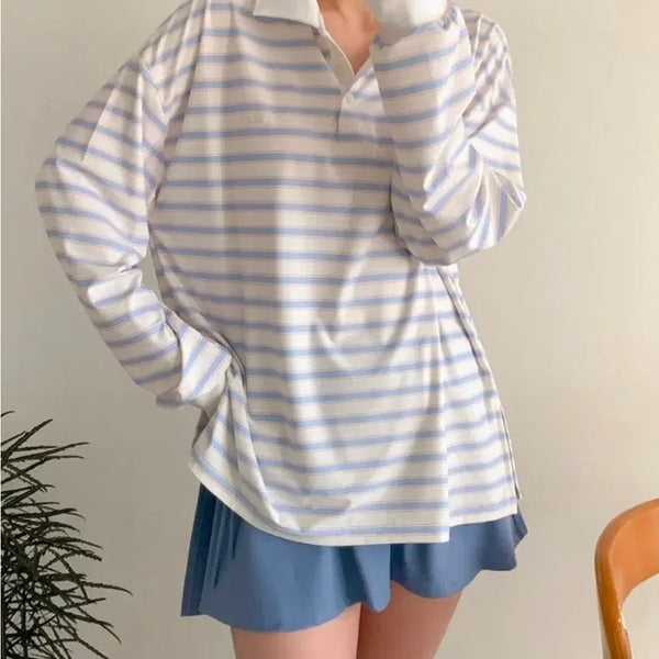 [BUNJANG] Water Marine Stripe T-shirt Rash Guard / 바니보다)워터마린단가라티(수영복 래쉬가드)