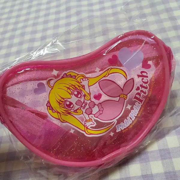 [BUNJANG] Peach Peach Pitch Heart Pouch Case Holder Nakayoshi Appendix Anime / (미사용) 피치피치핏치 하트 파우치 케이스 보관함 고전 나카요시 부록 애니