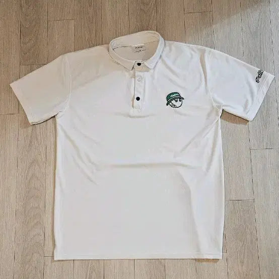 [BUNJANG] Malbon Golf White Short Sleeve Polo T-shirt 105 / 말본골프 화이트 반팔 카라티 105 가슴단면 57