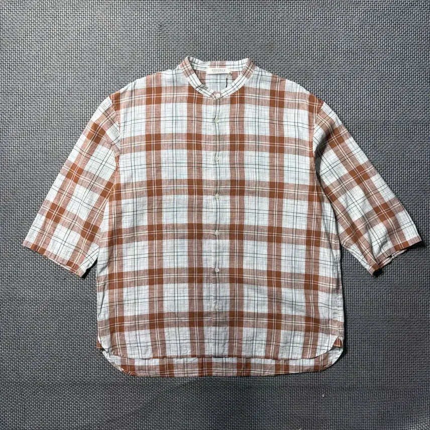 [BUNJANG] Nest Robe CONFECT Linen Shirt Brown Check / Nest Robe CONFECT 린넨 셔츠