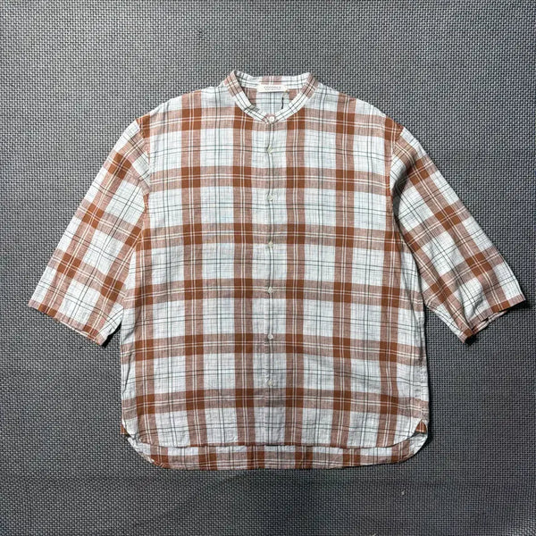 [BUNJANG] Nest Robe CONFECT Linen Shirt Brown Check / Nest Robe CONFECT 린넨 셔츠