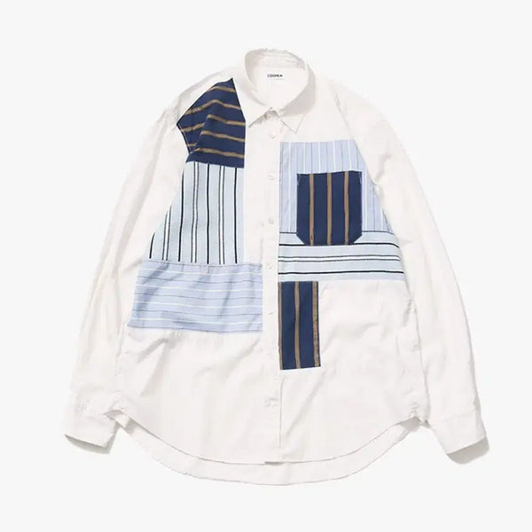 [BUNJANG] COOHEM Patchwork Shirt White / COOHEM 패치워크 셔츠