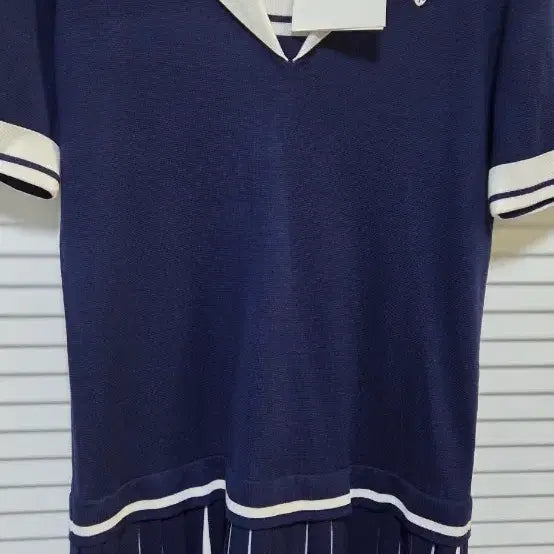 [BUNJANG] Lucky Chouette Navy Sailor Collar Knit Dress / 럭키슈에뜨 네이비 세일러 카라 니트 원피스