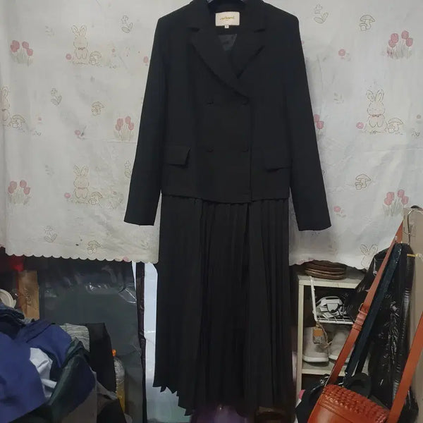[BUNJANG] Cacharel Wrap Pleated Dress / 까사렐     (정장식)      랩 플리츠    원피스