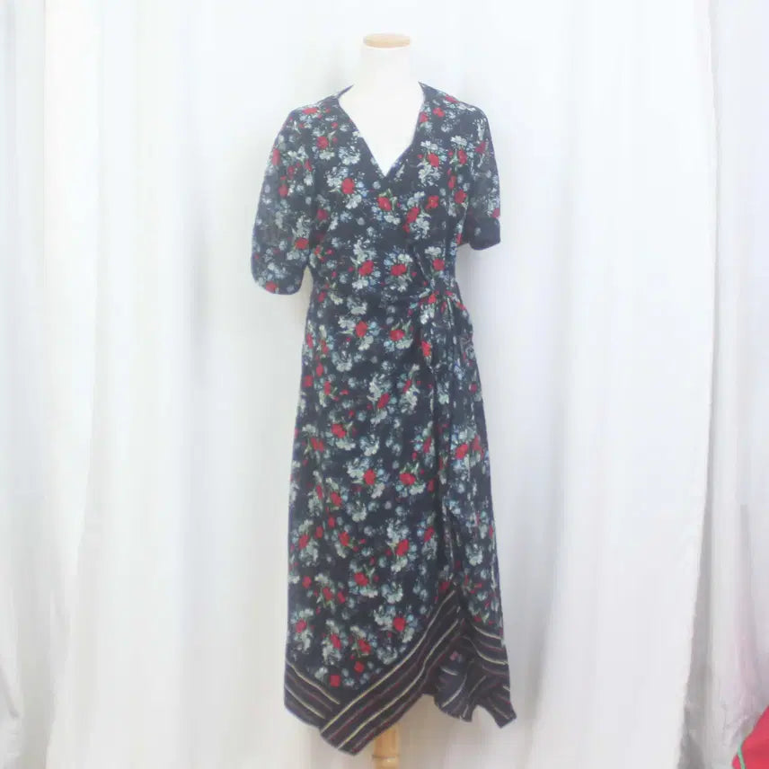 [BUNJANG] SOUP Women's Floral Wrap Maxi Dress - Size 66 / [정품] 숲(SOUP) 여성 플로럴 랩 원피스 (66 ) 상상샵