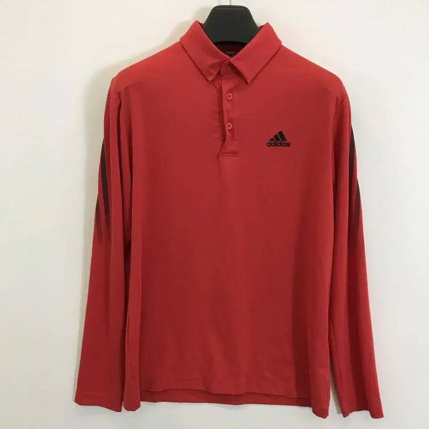 [BUNJANG] Adidas Golf Red Polyester Long Sleeve Polo Shirt L / 아디다스 골프 PK 카라티 [L사이즈]