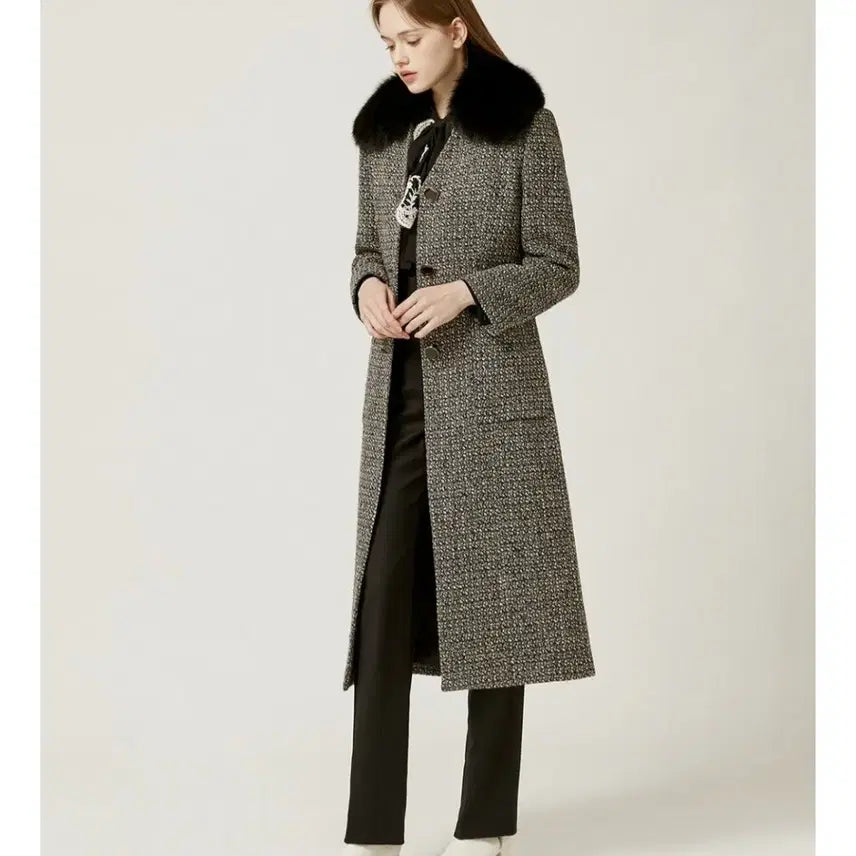 [BUNJANG] Moje Espoir Fox Fur Collar Coat Size 77 / 새상품) 모조에스핀 코트 77