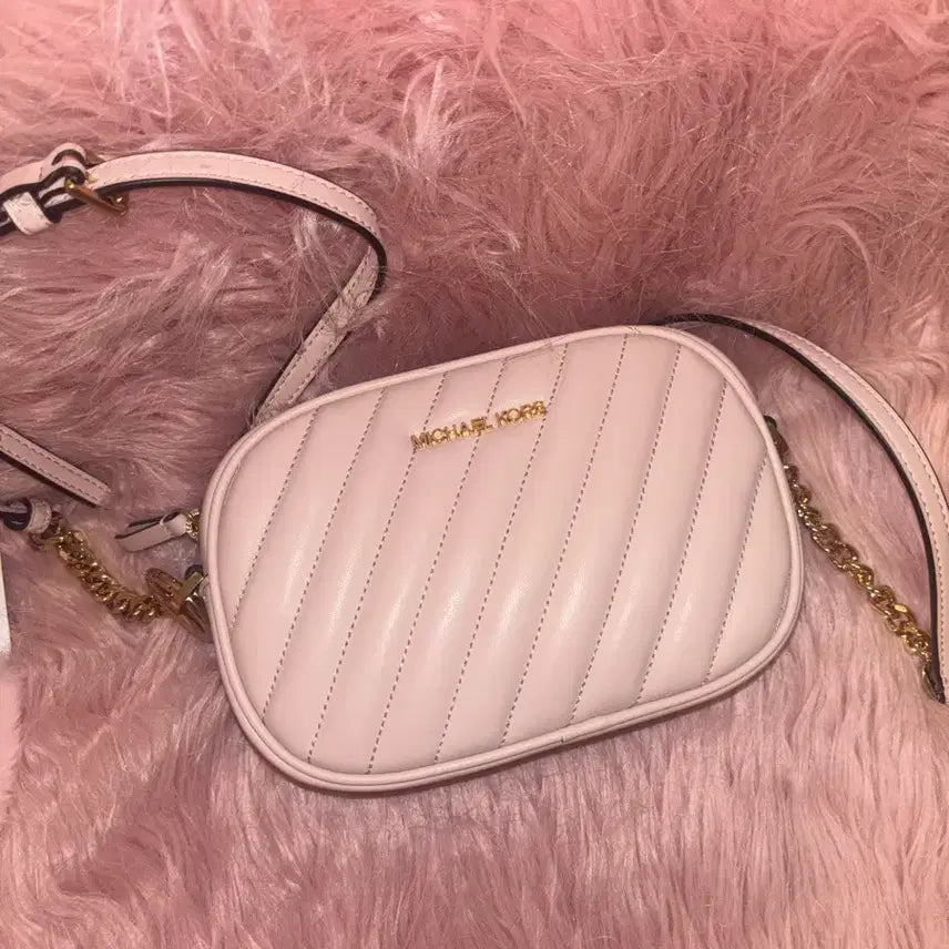 [BUNJANG] Michael Kors Quilted Crossbody Bag Pink / 마이클코어스 퀼팅 크로스백 핑크백