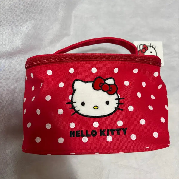 [BUNJANG] Hello Kitty Polka Dot Handle Pouch / 헬로키티 도트 손잡이 파우치