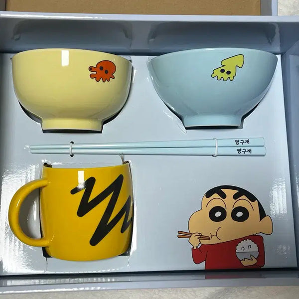 [BUNJANG] Dukey World Crayon Shin-chan Figure Ceramic Tableware Set / 한국 더키월드 짱구식기(Crayon Shin-chan figure)