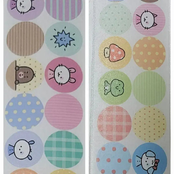 [BUNJANG] LeeKnowFriends Today's Round Washi Tape Masking Sticker / 키스컷 띵) 리노프렌즈 오늘의 동그라미 화지 마테 다꾸 스티커