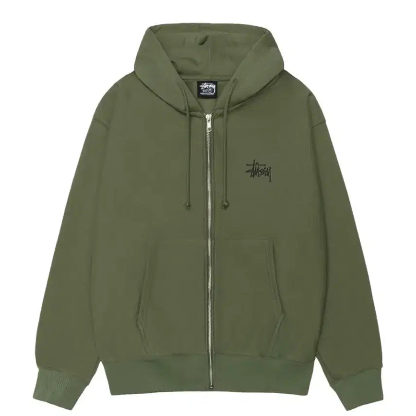 [BUNJANG] Stussy Basic Hoodie Zip-up Olive S / 스투시 베이직 후드집업 올리브 s